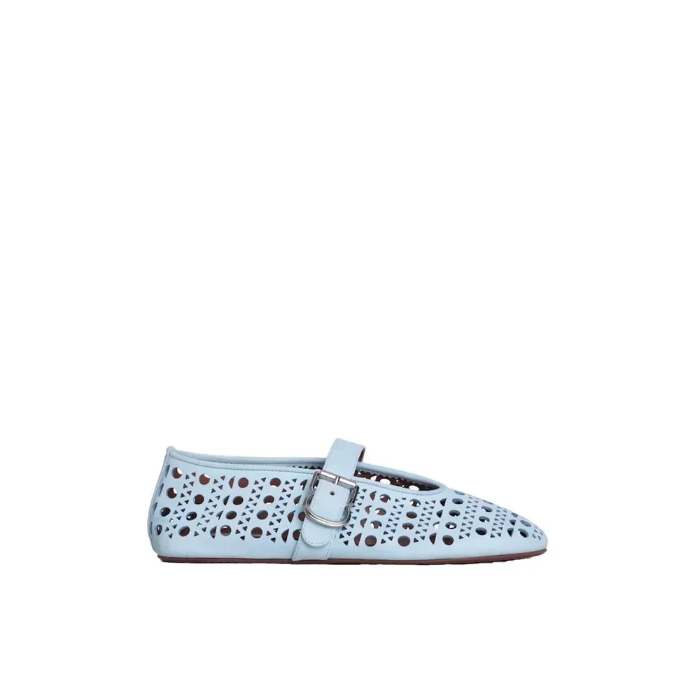 ALAÏA BALLERINE FLAT IN PELLE DI CAPRA VIENNE - Picture 11 of 15